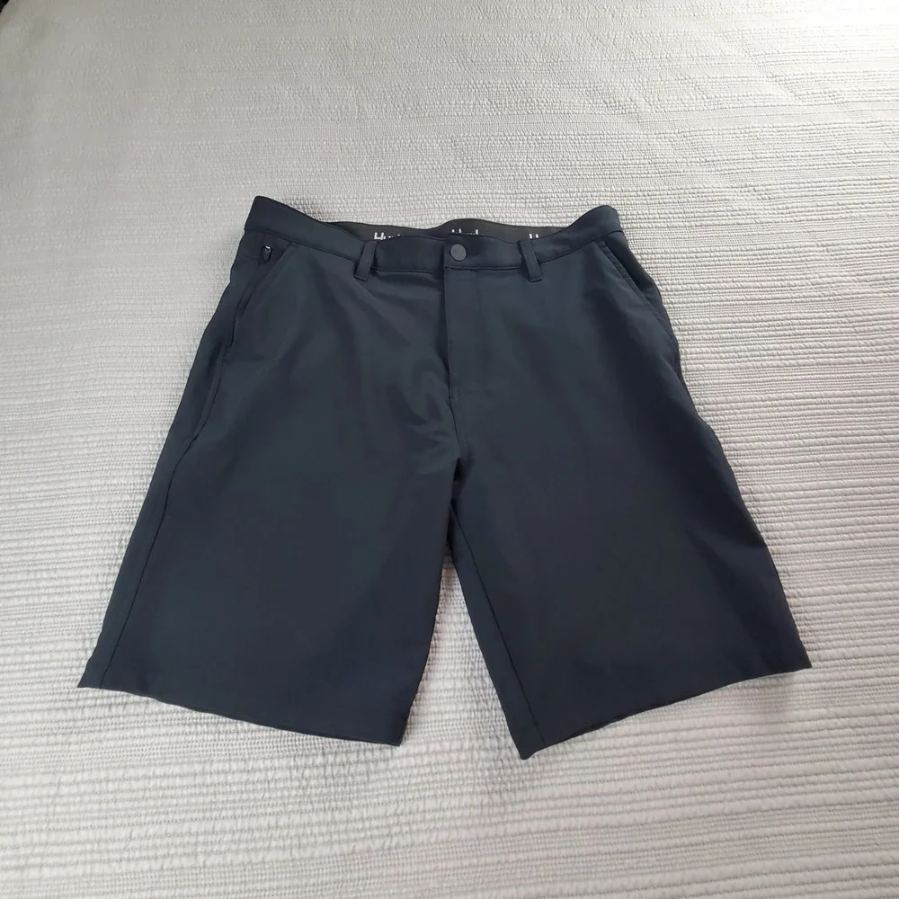 Hurley Mens Hybrid Shorts Size 34 Charcoal Gray Zipper Pockets HMS25-17550